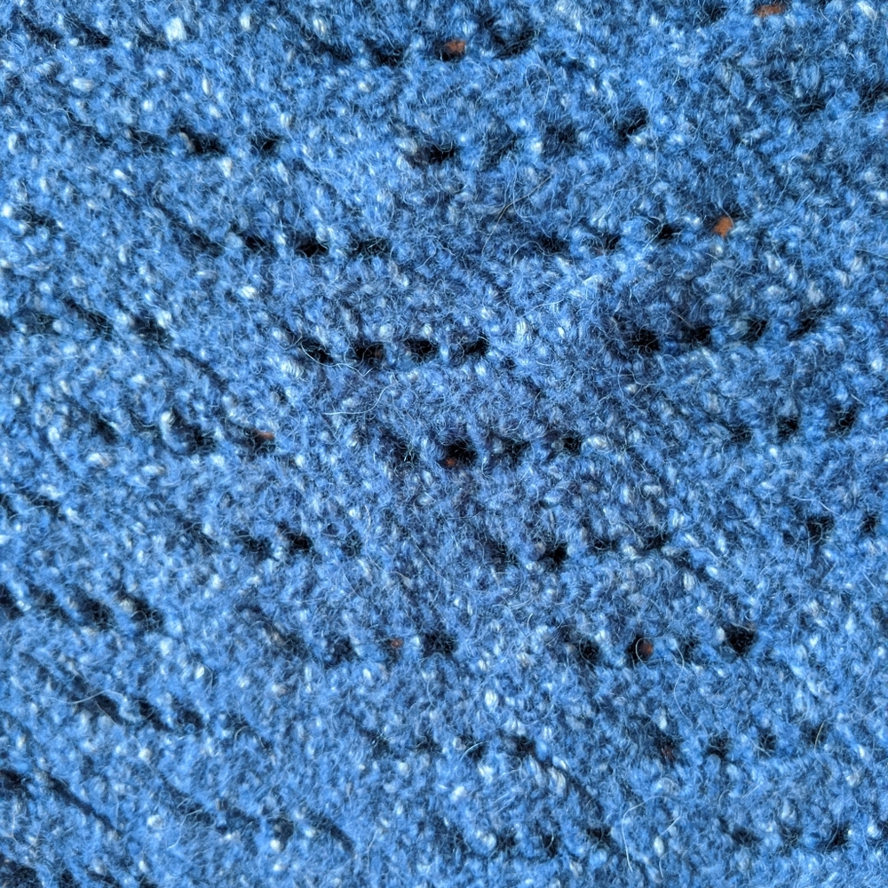 Handmade Blue Crochet Knit Poncho Shrug - Picture 2 of 7